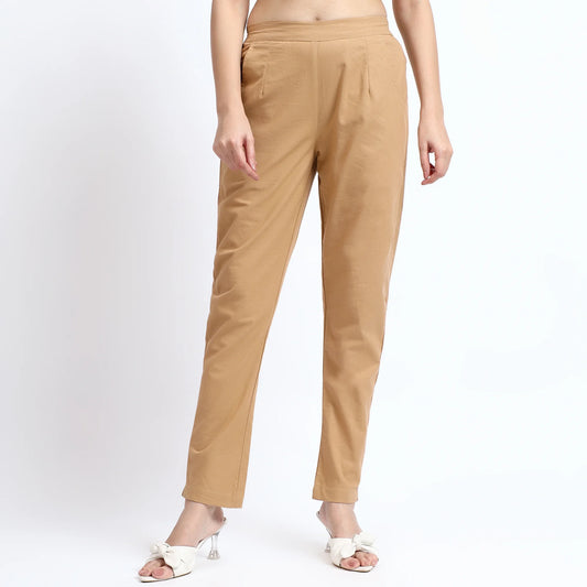 Comfortable Women’s Cotton Pants - Stylish, Breathable Everyday Wear - Brown