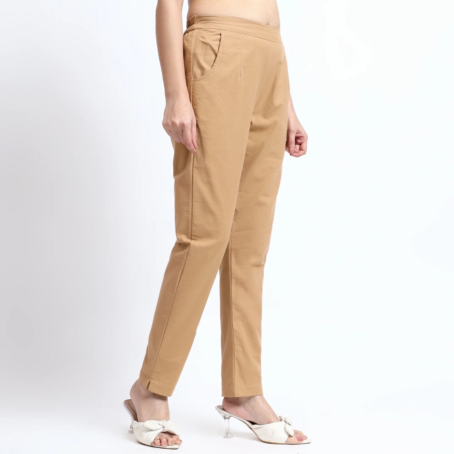 Comfortable Women’s Cotton Pants - Stylish, Breathable Everyday Wear - Brown