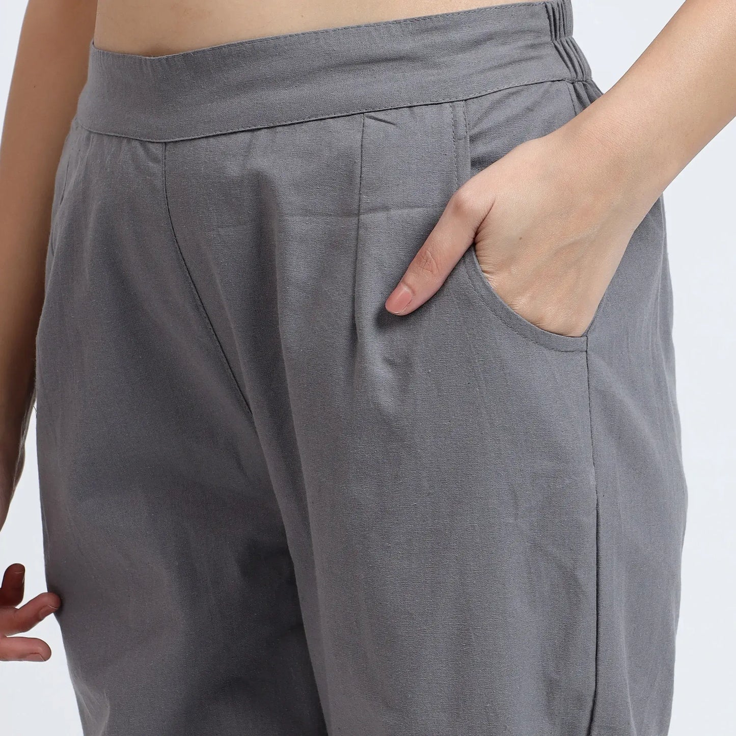 Comfortable Women’s Cotton Pants - Stylish, Breathable Everyday Wear - Grey