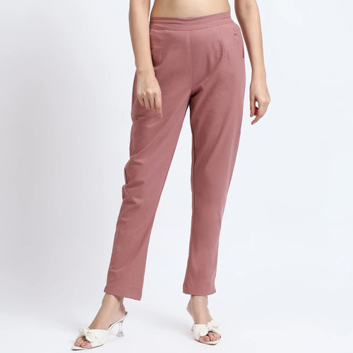 Comfortable Women’s Cotton Pants - Stylish, Breathable Everyday Wear - Rose Taupe