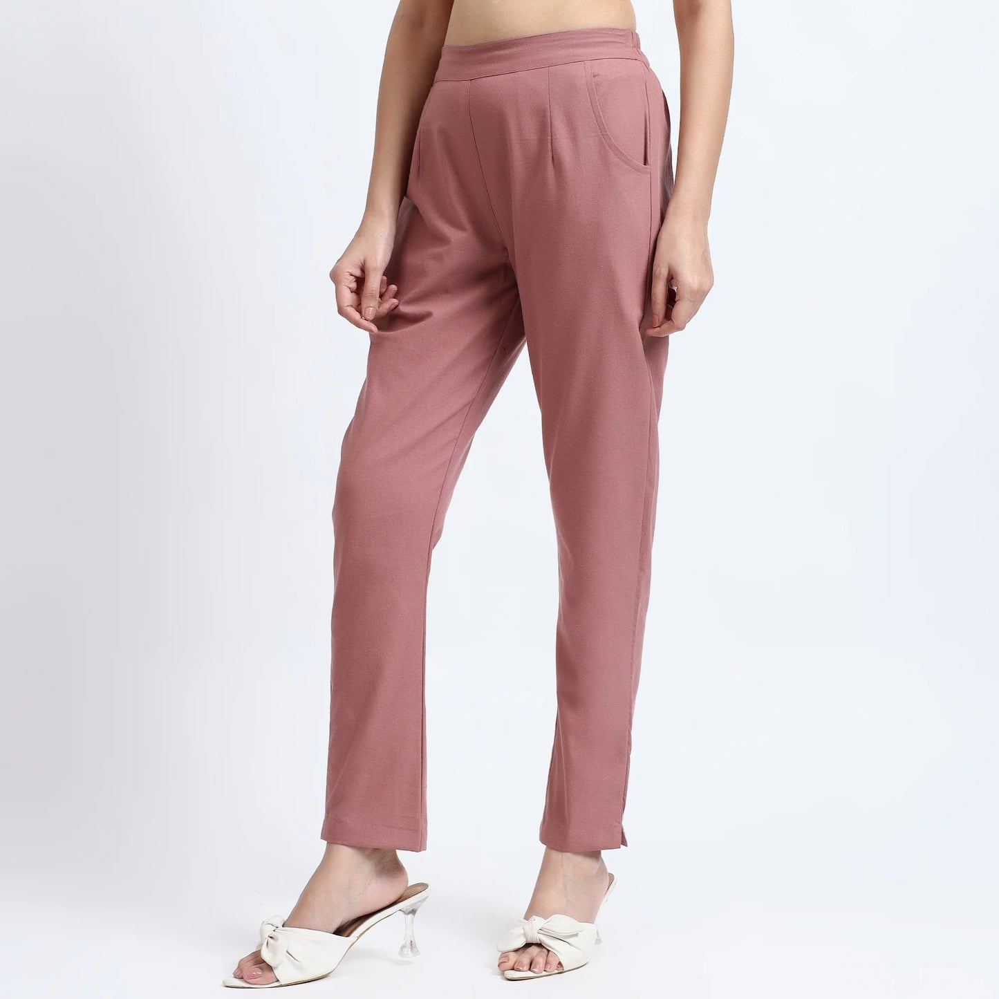 Comfortable Women’s Cotton Pants - Stylish, Breathable Everyday Wear - Rose Taupe