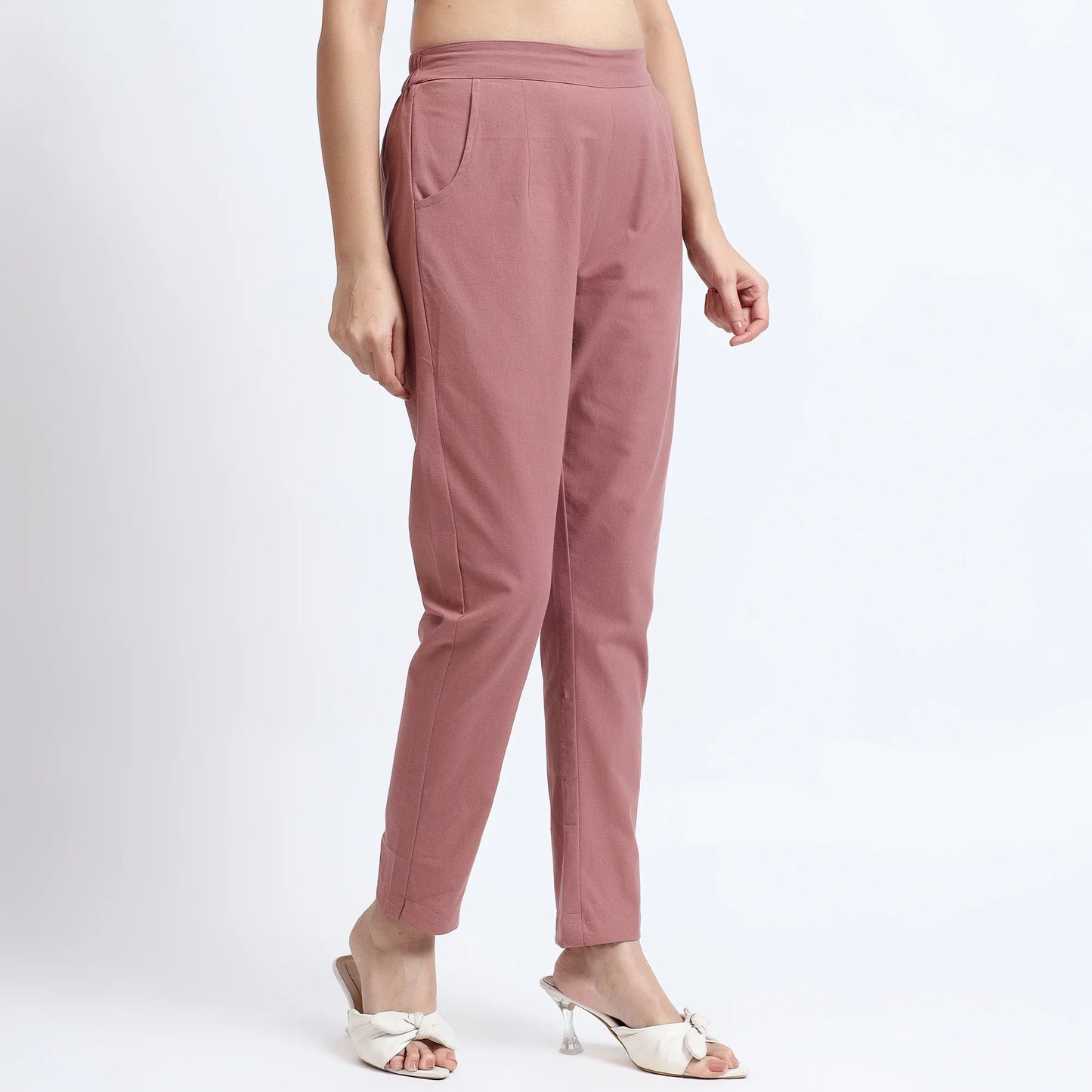 Comfortable Women’s Cotton Pants - Stylish, Breathable Everyday Wear - Rose Taupe