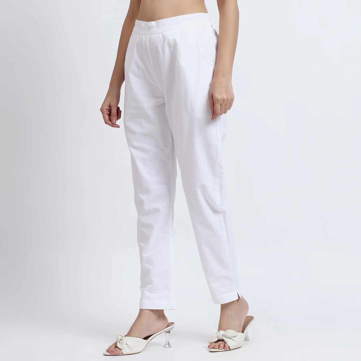 Comfortable Women’s Cotton Pants - Stylish, Breathable Everyday Wear - White