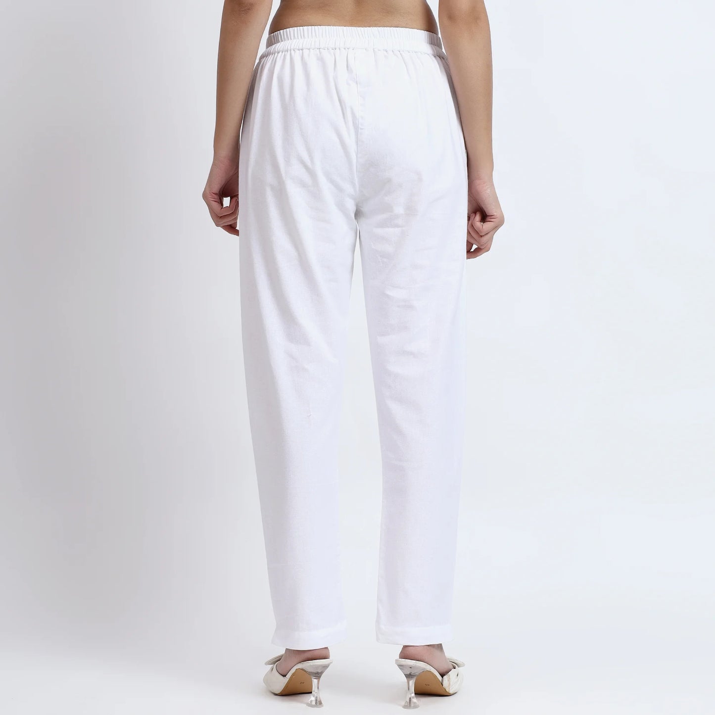 Comfortable Women’s Cotton Pants - Stylish, Breathable Everyday Wear - White