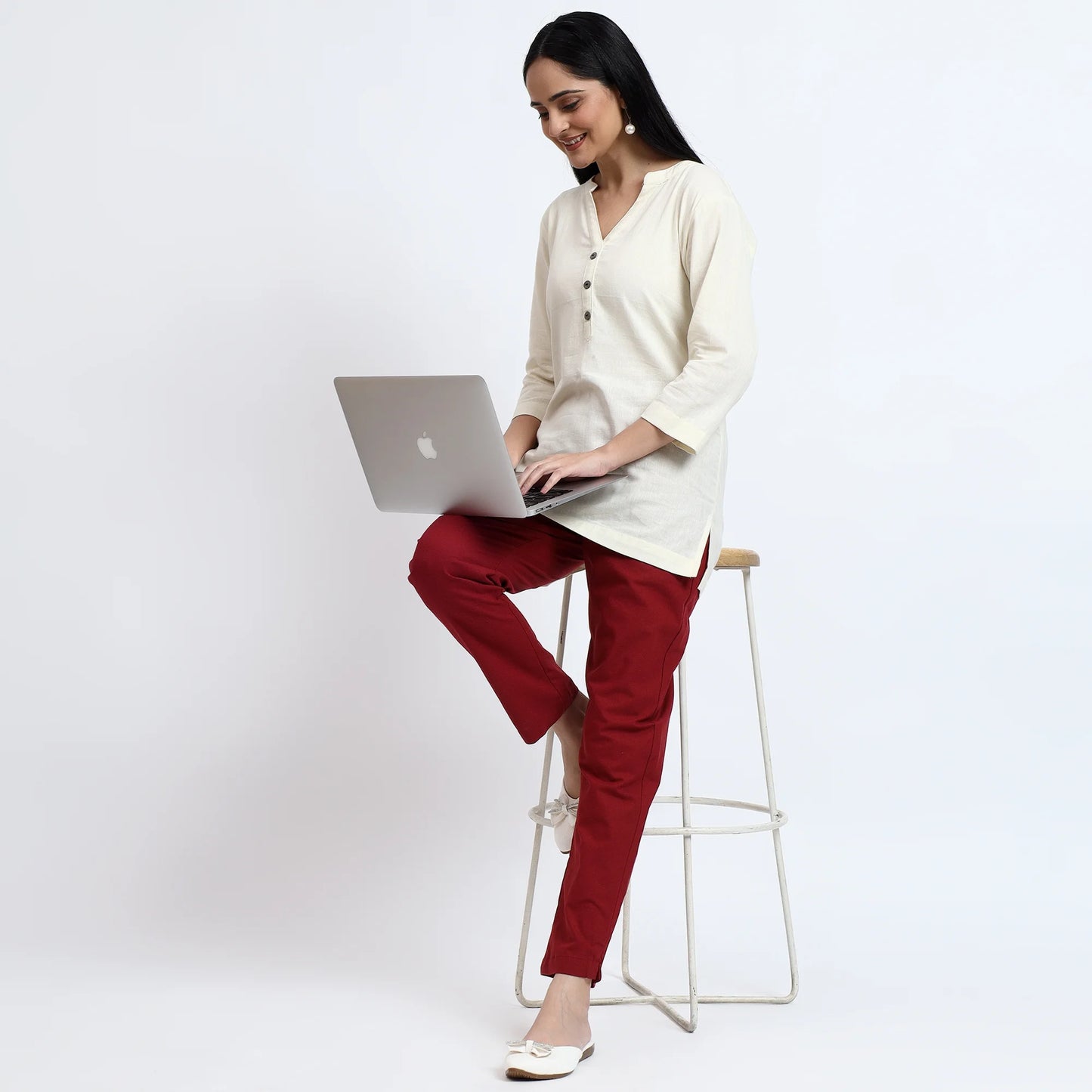 Comfortable Women’s Cotton Pants - Stylish, Breathable Everyday Wear - Wine