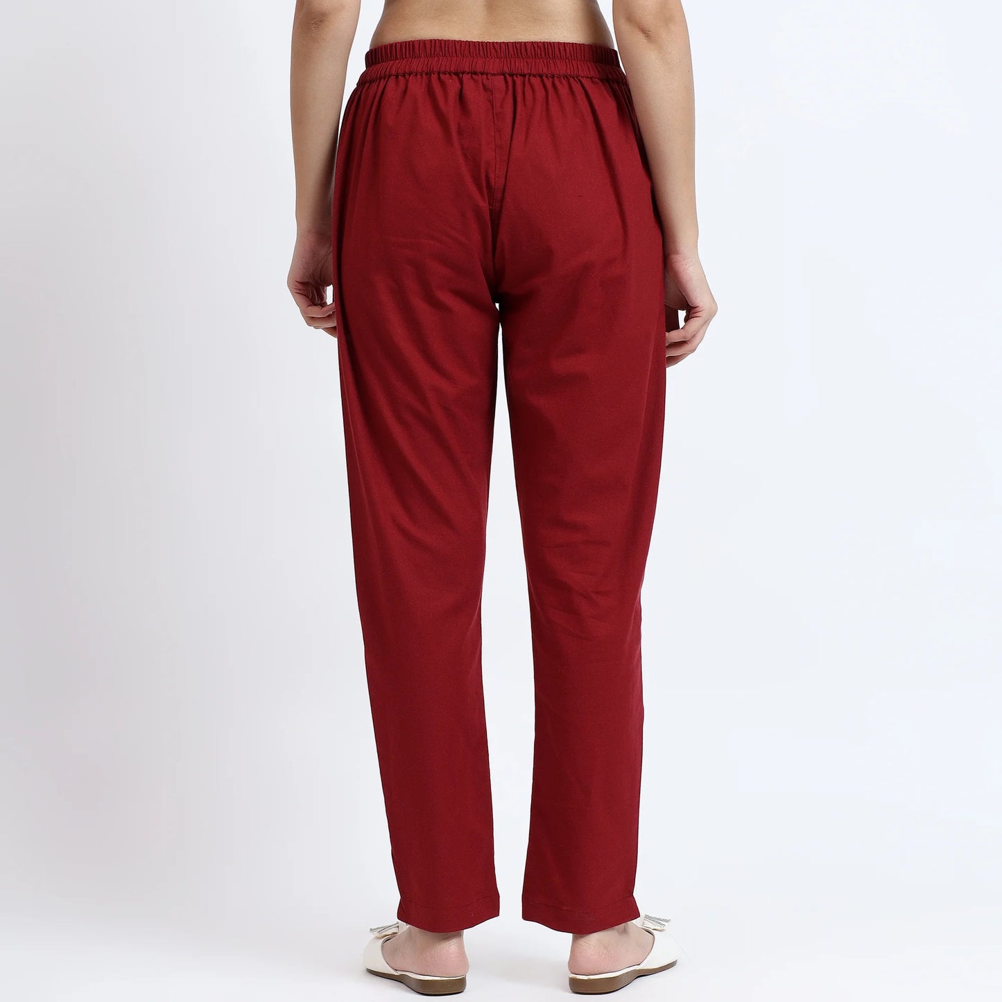 Comfortable Women’s Cotton Pants - Stylish, Breathable Everyday Wear - Wine