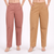 Khaki & Rose Taupe Wide Leg Cotton Pants Combo