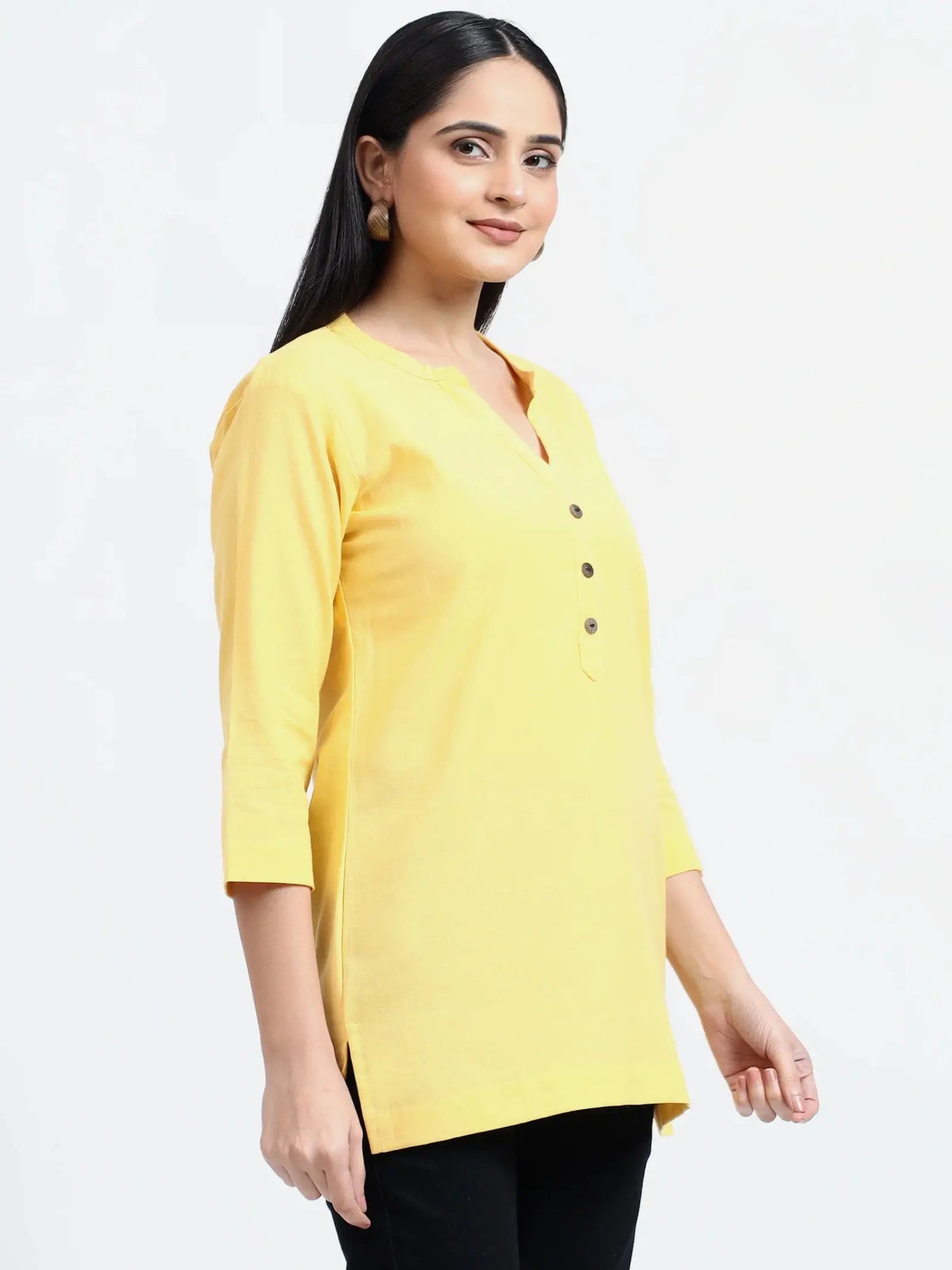 Breathable Linen Kurta For All Day Comfort - Yellow