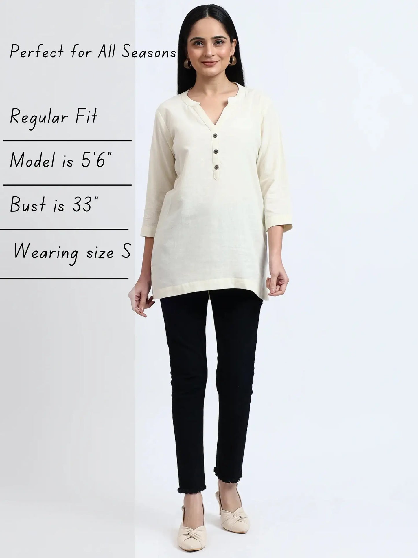 Breathable Linen Kurta For All Day Comfort - Ecru