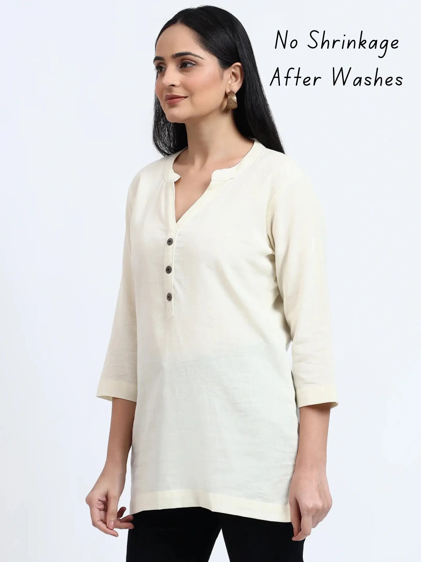 Breathable Linen Kurta For All Day Comfort - Ecru