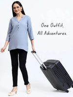 Everyday Luxury – Linen Cotton Kurta in Classic Sky Blue