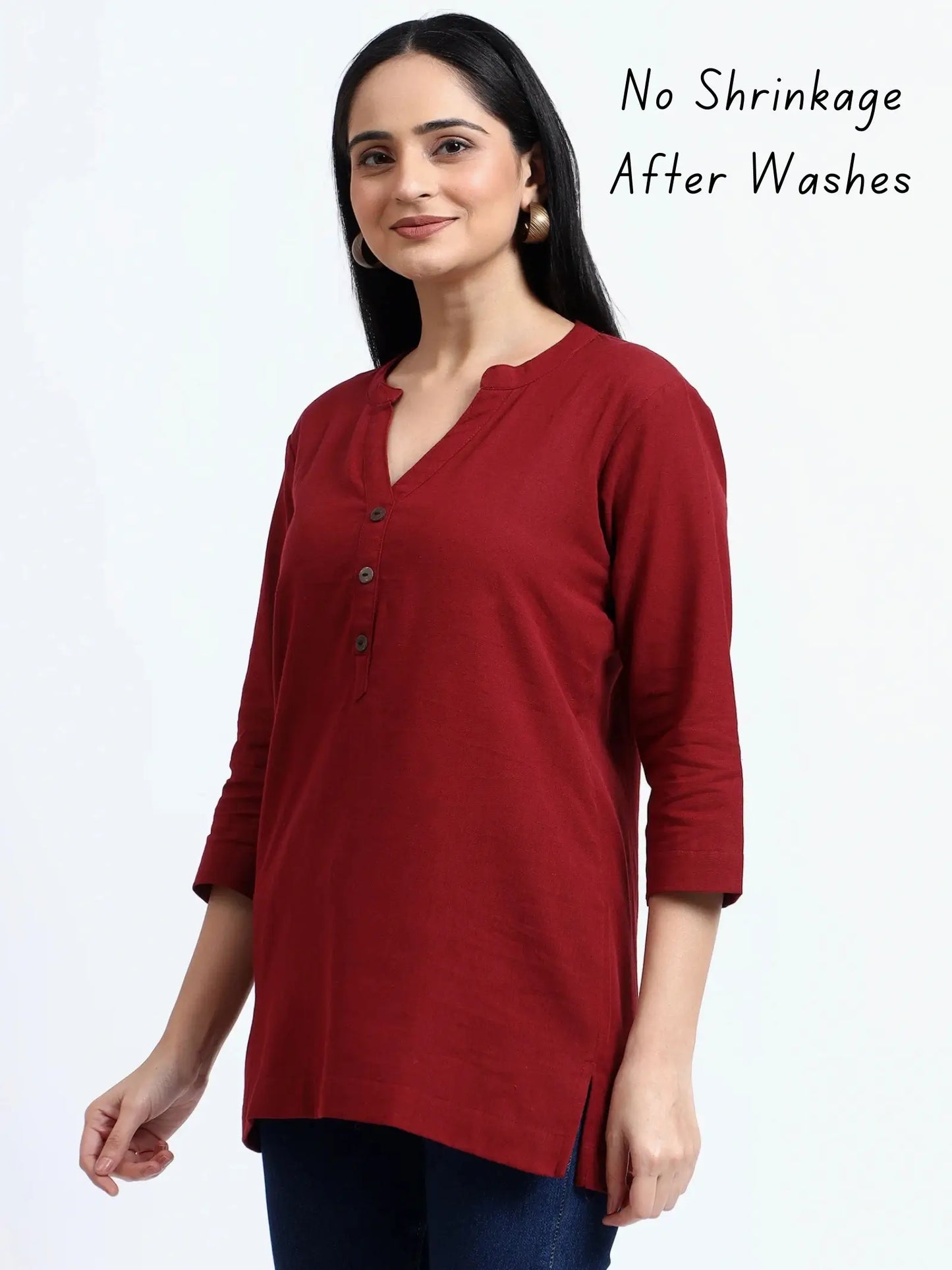 Breathable Linen Kurta For All Day Comfort - Wine