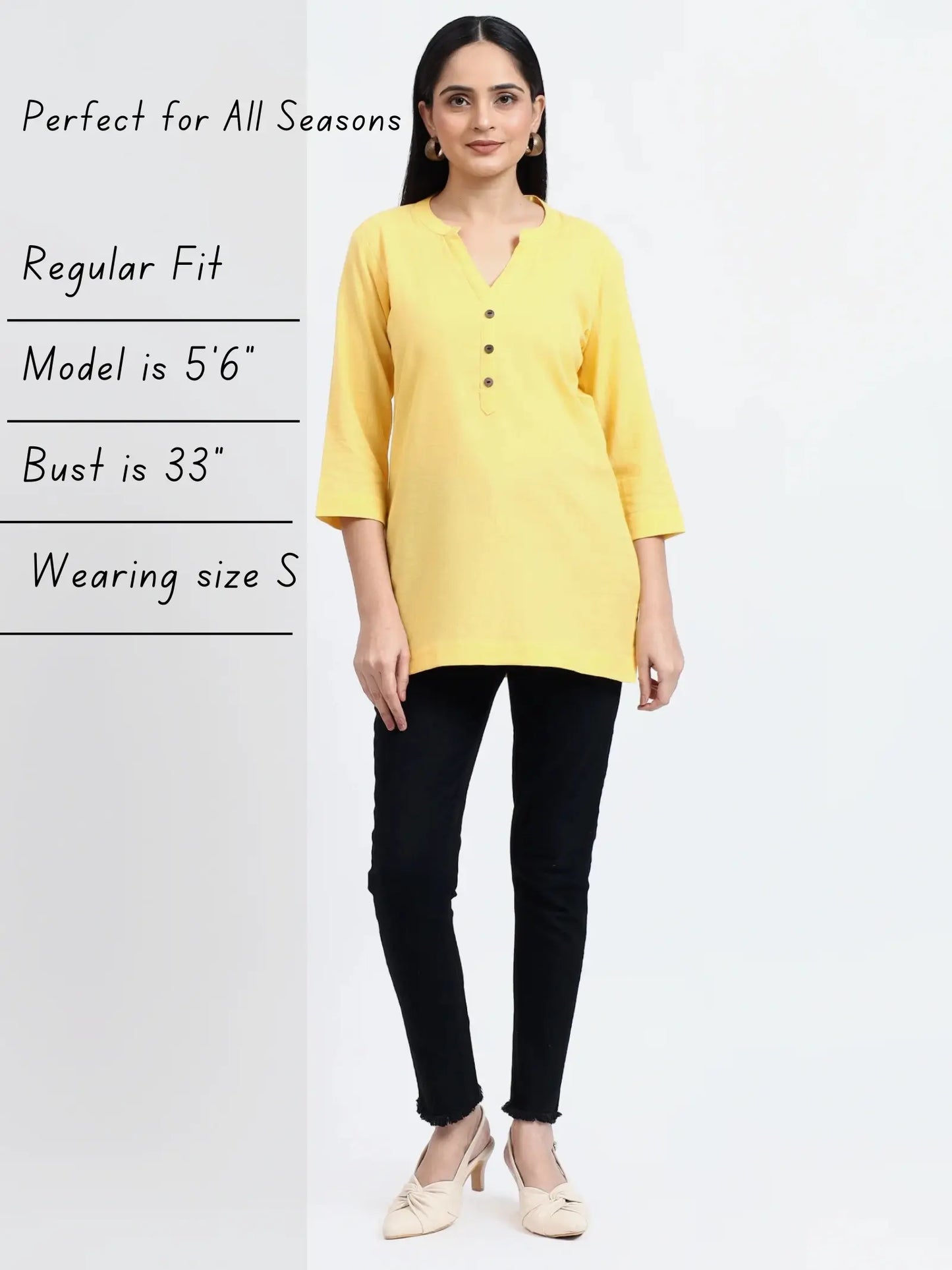 Breathable Linen Kurta For All Day Comfort - Yellow