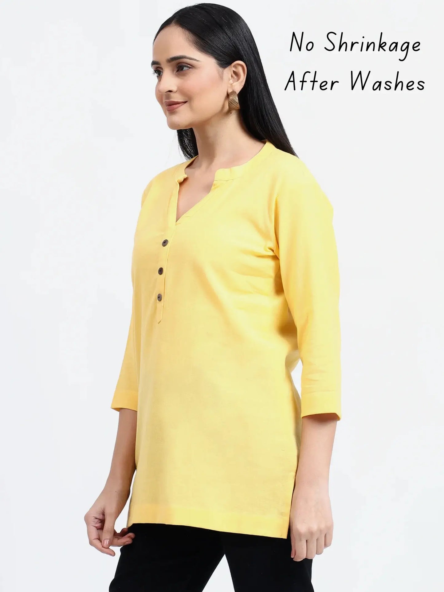 Breathable Linen Kurta For All Day Comfort - Yellow