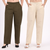 Beige & Olive Wide Leg Cotton Pants Combo