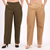 Olive & Khaki Wide Leg Cotton Pants Combo