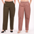 Olive & Rose Taupe Wide Leg Cotton Pants Combo