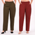 Olive & Wine Wide Leg Cotton Pants Combo