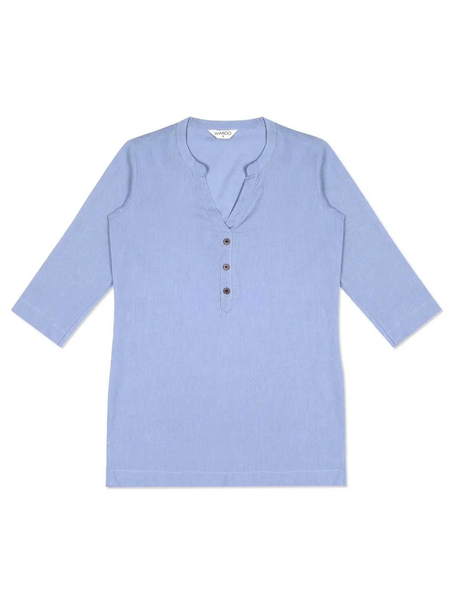 Breathable Linen Kurta For All Day Comfort - Sky Blue