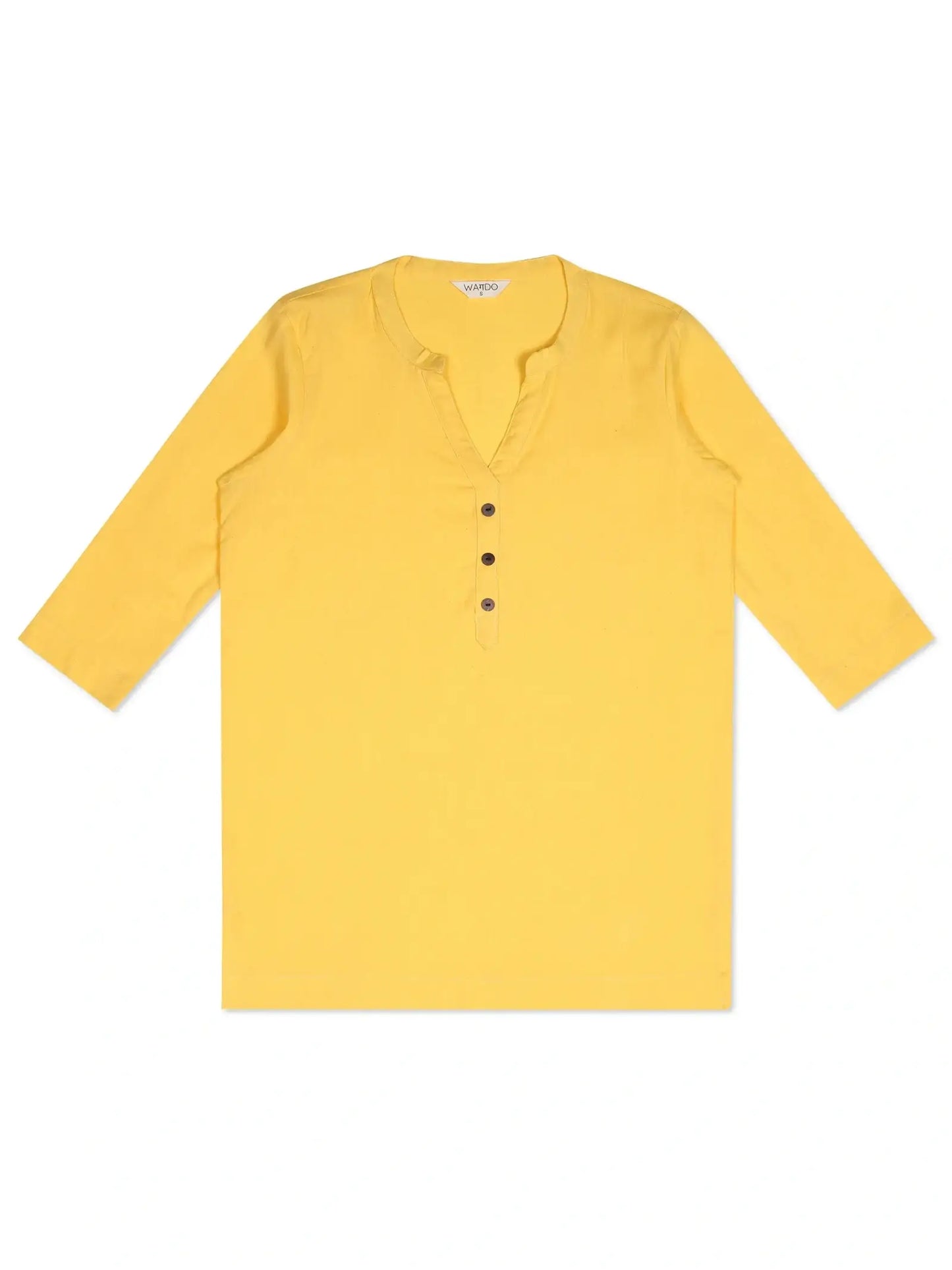 Breathable Linen Kurta For All Day Comfort - Yellow