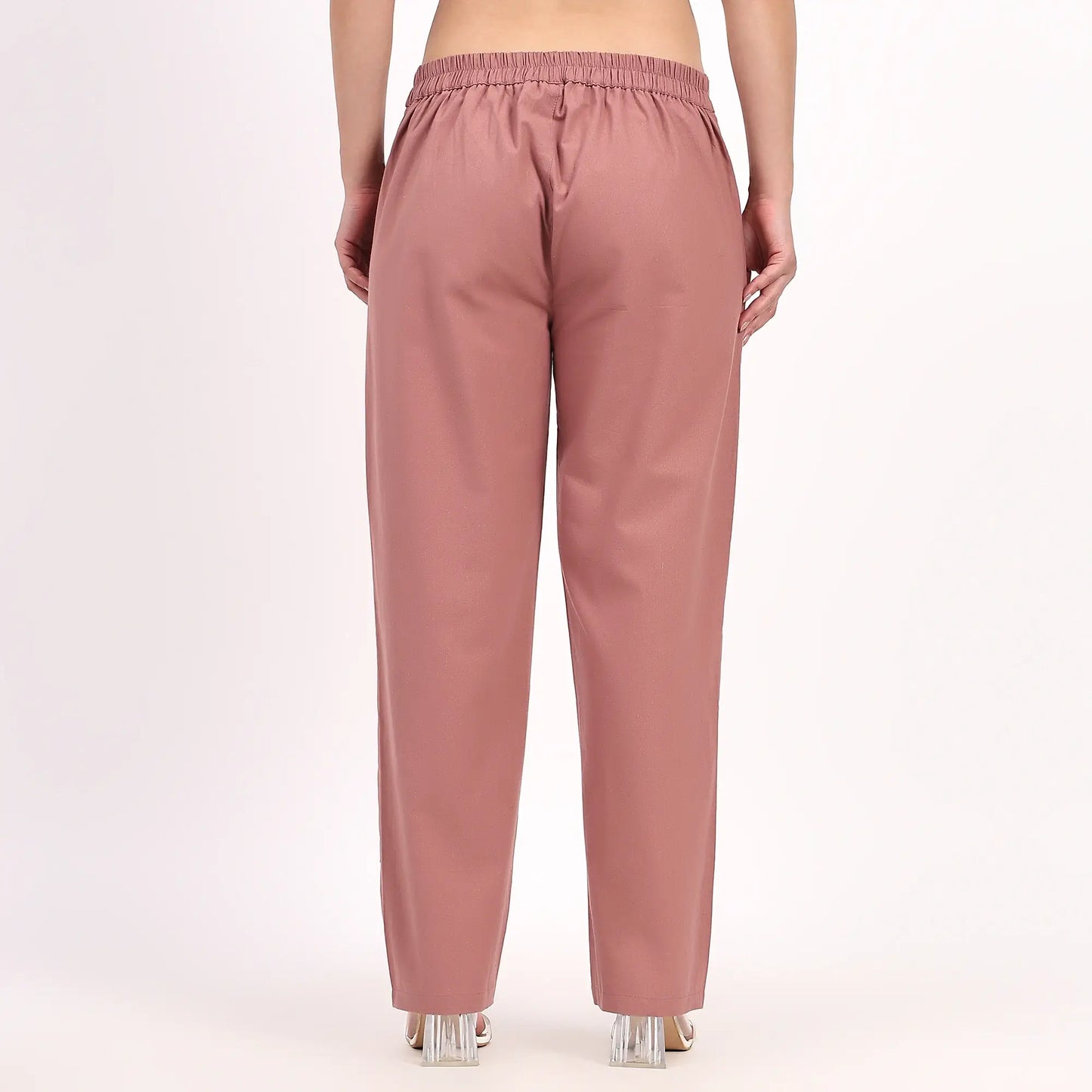 Rose Taupe Wide Leg Cotton Pants | Perfect for Everyday Comfort