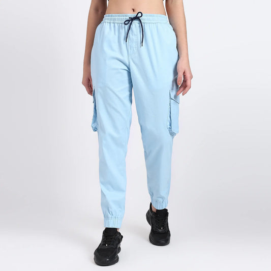 sky blue relaxed joggers