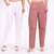 White & Rose Taupe Wide Leg Cotton Pants Combo