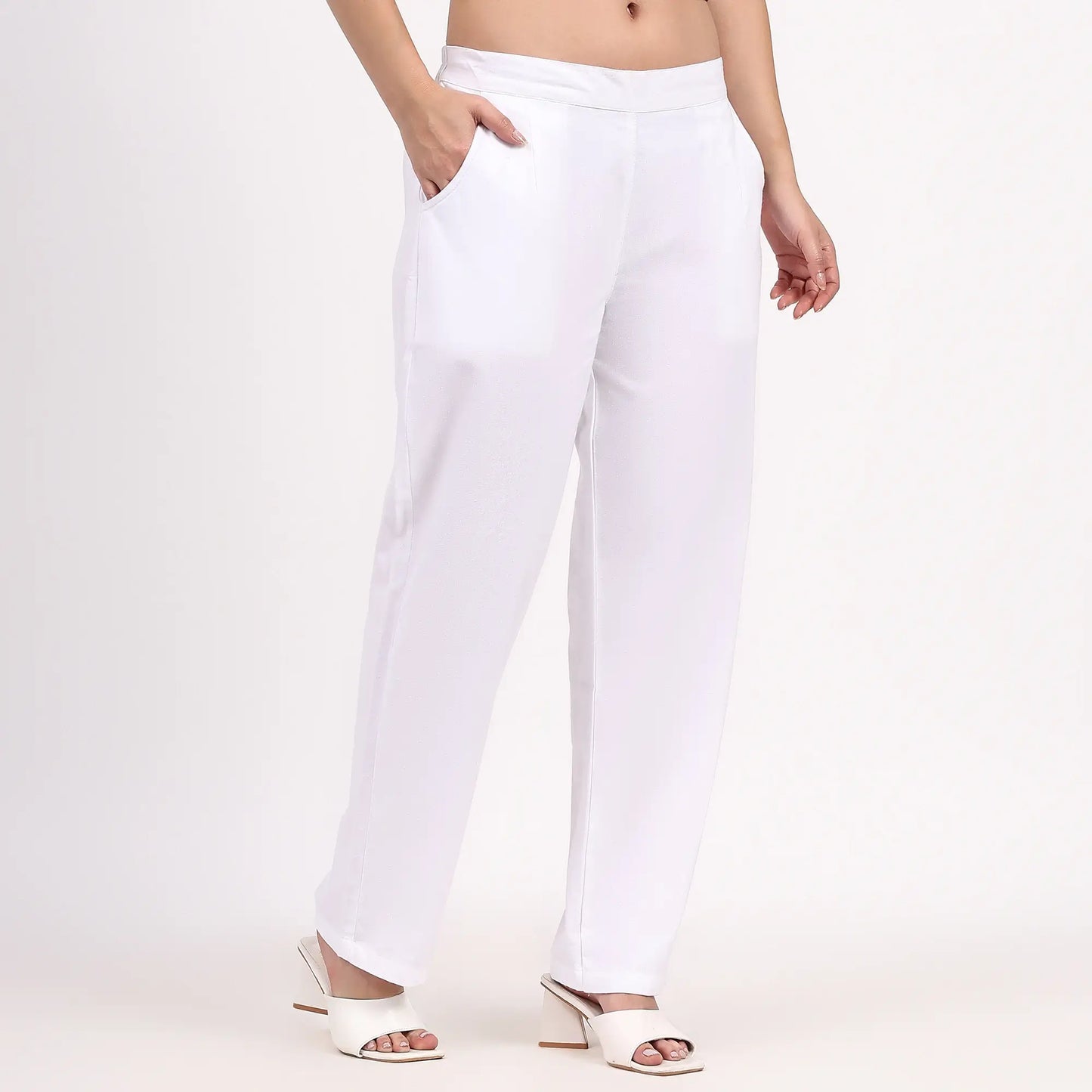 White Wide Leg Cotton Pants | Perfect for Everyday Comfort