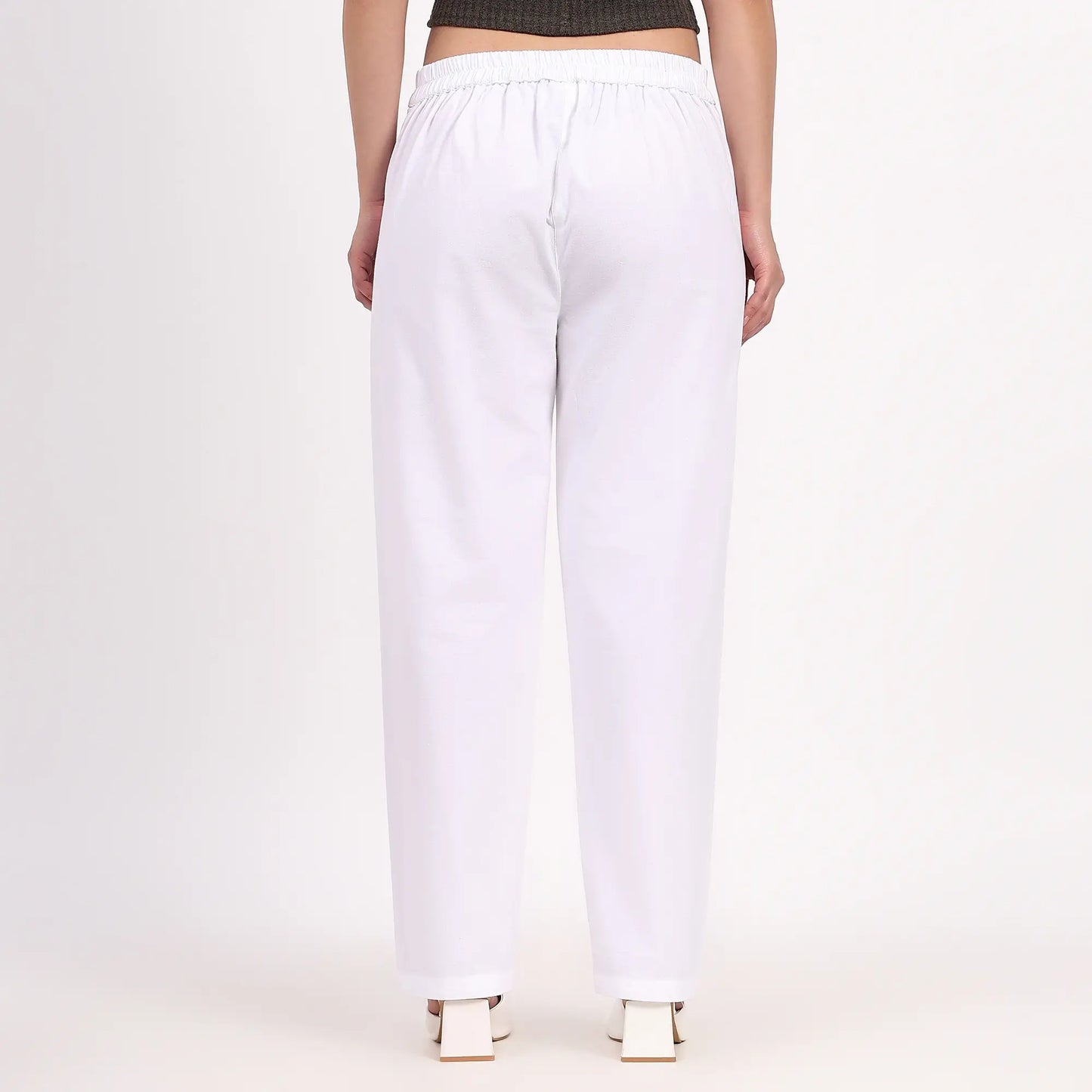 White Wide Leg Cotton Pants | Perfect for Everyday Comfort